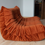 Togo Lounge Set 2-piece Velvet Amber-Orange 3