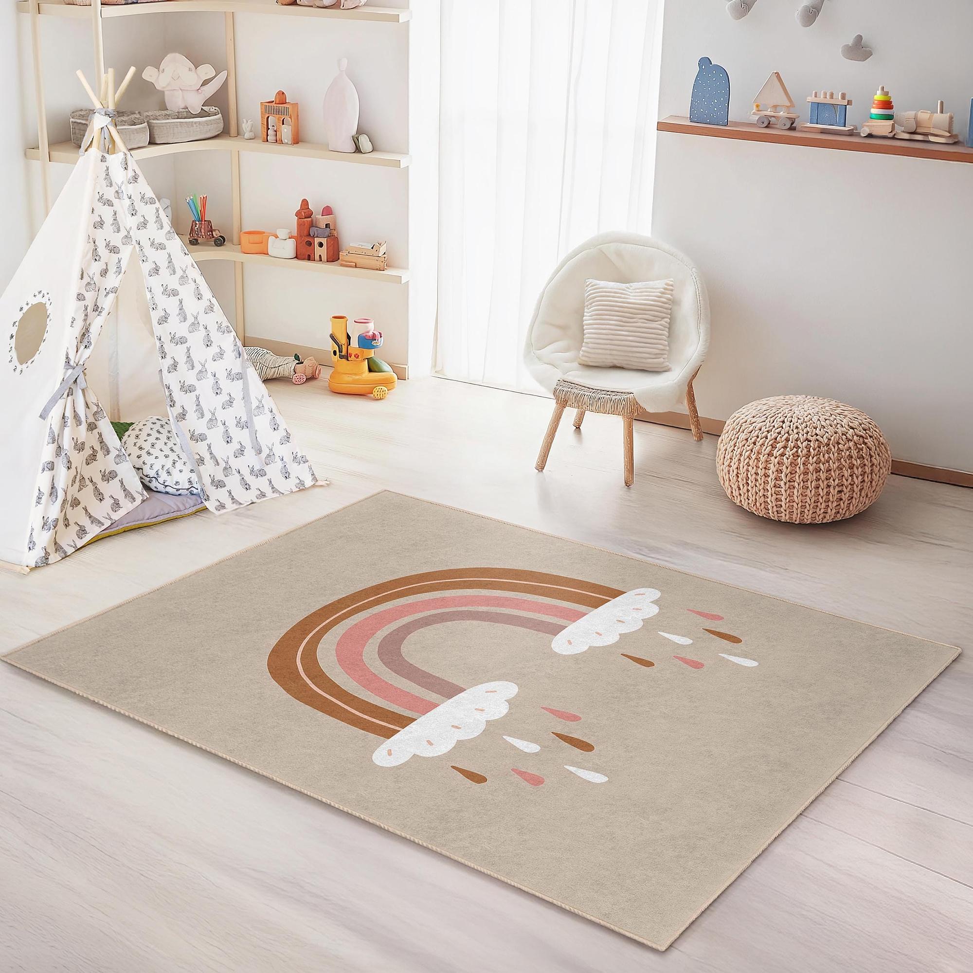 Regenbogen Kinderteppich Mehrfarbig 120x180cm 2