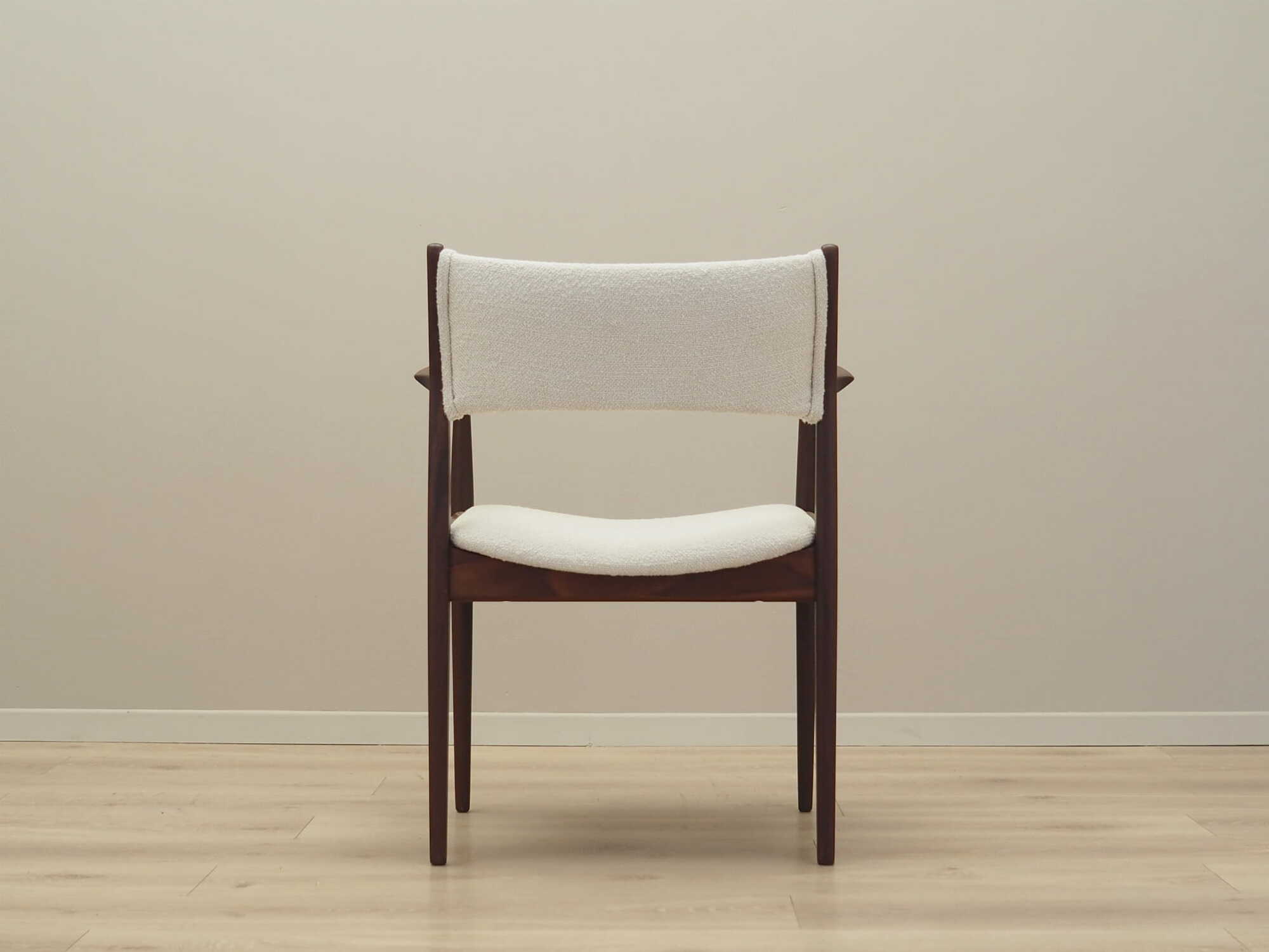 Vintage armchair Teak wood Textile Cream 1960s 4