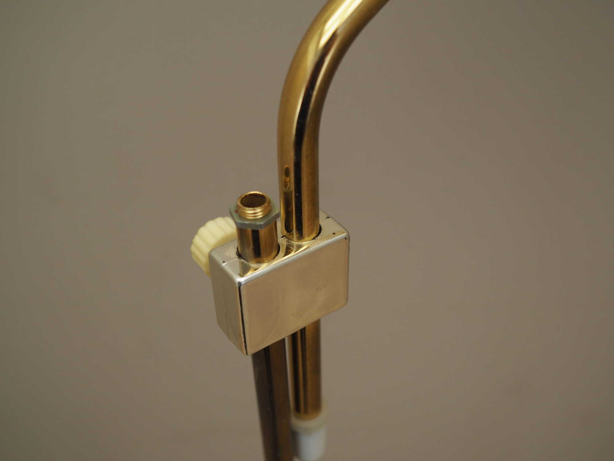 Vintage floor lamp metal textile white 1970s 9