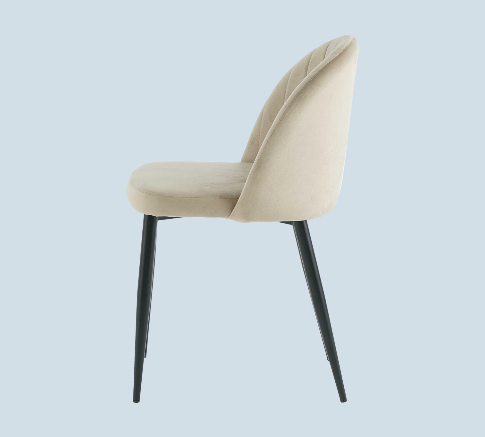 2 x Dining chair velvet beige 2