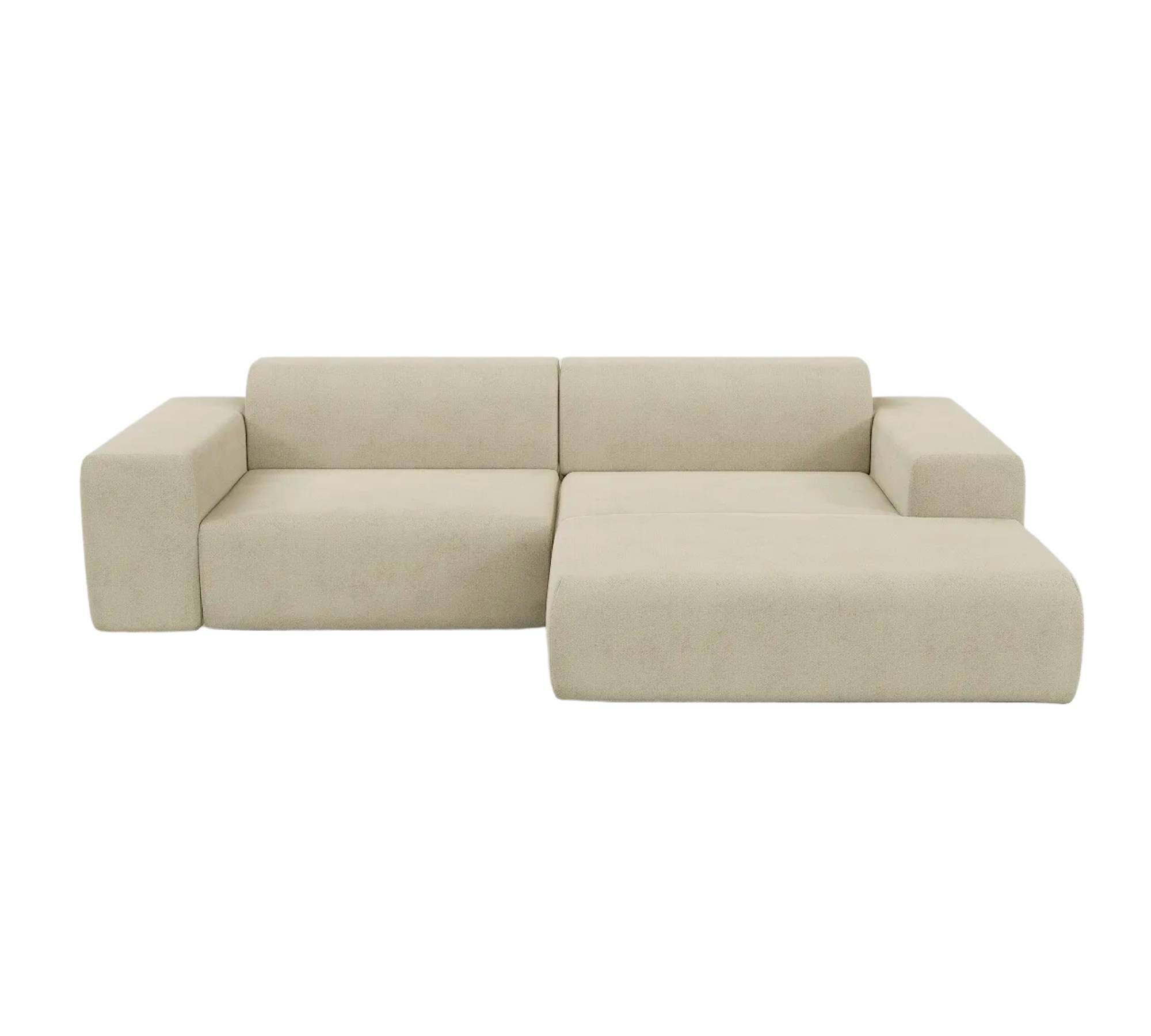 Pyllow Ecksofa Strukturstoff Cremebeige 0