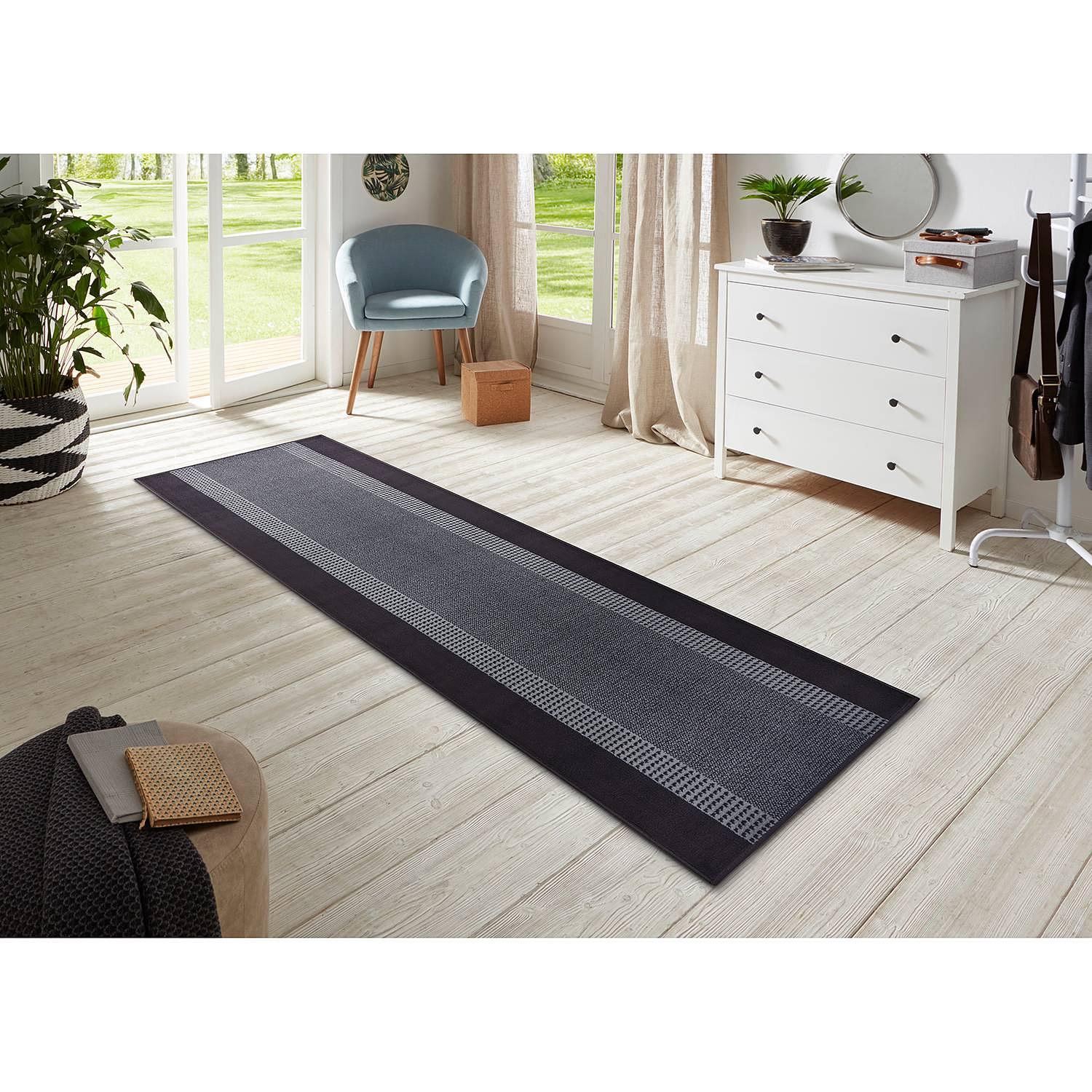 Band Läufer Jute Schwarz 80 x 200 cm 0