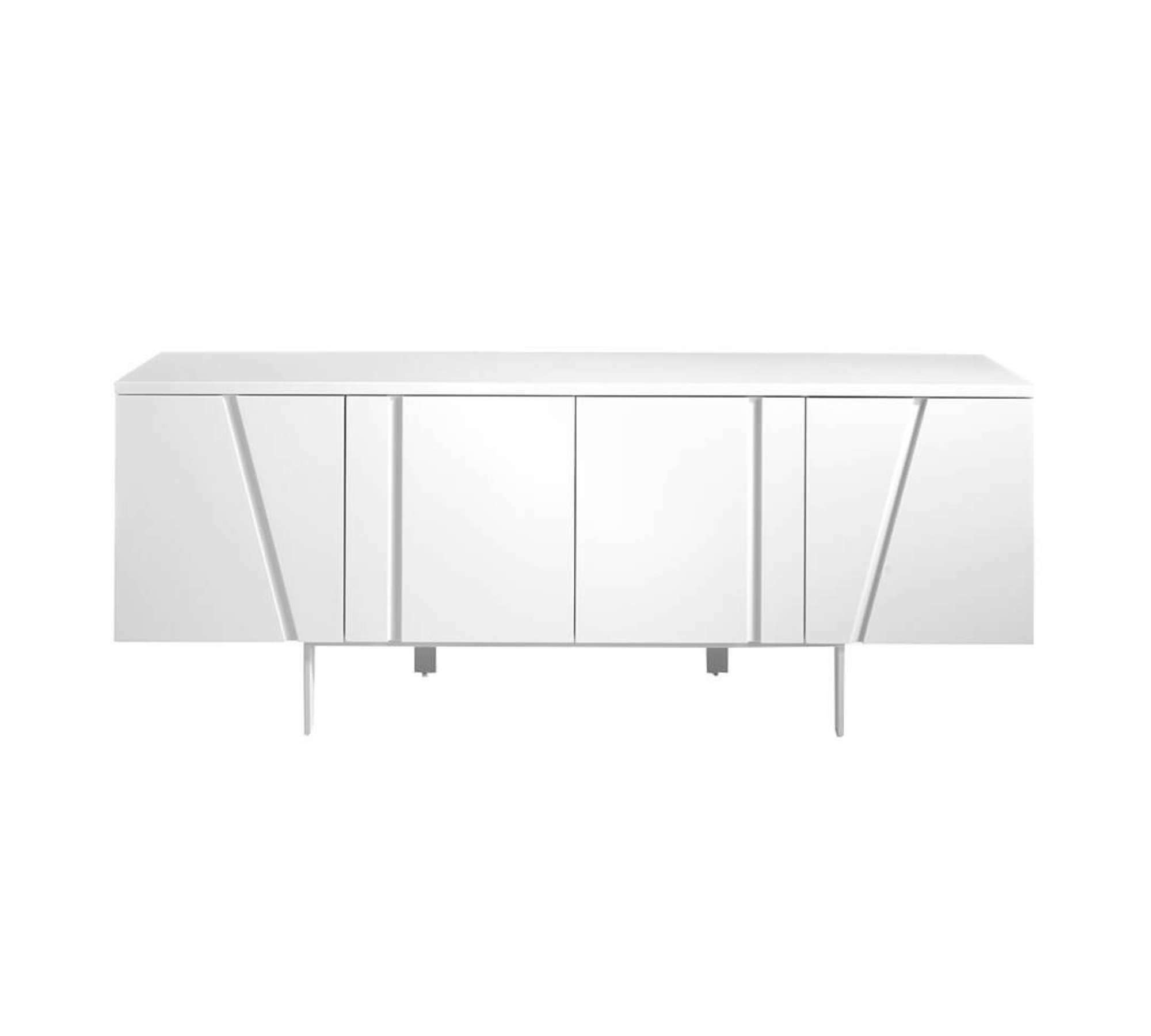 Sideboard Holz Metall Weiß 3