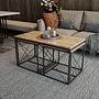 Defne Coffee Table Set Wood Veneer Black 0