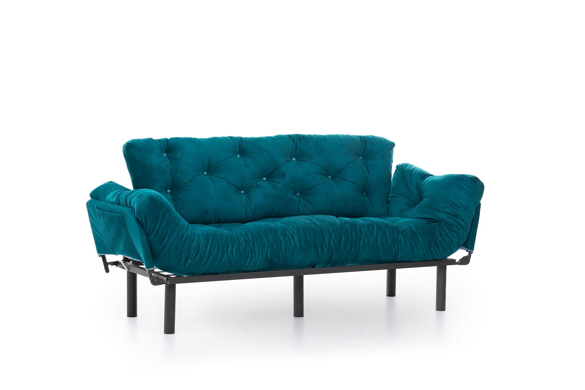 Nitta Triple Schlafsofa 3-Sitzer Petrol Grün 4