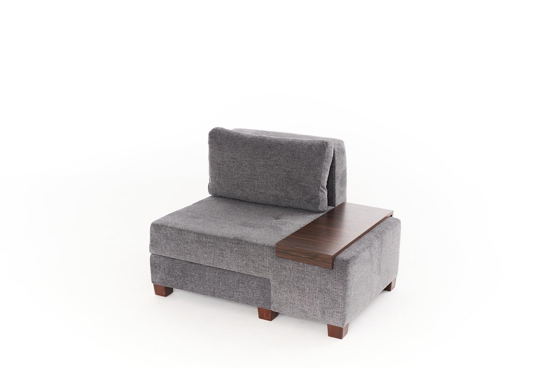 Perenna 1-seater module right Chenille Grey 4