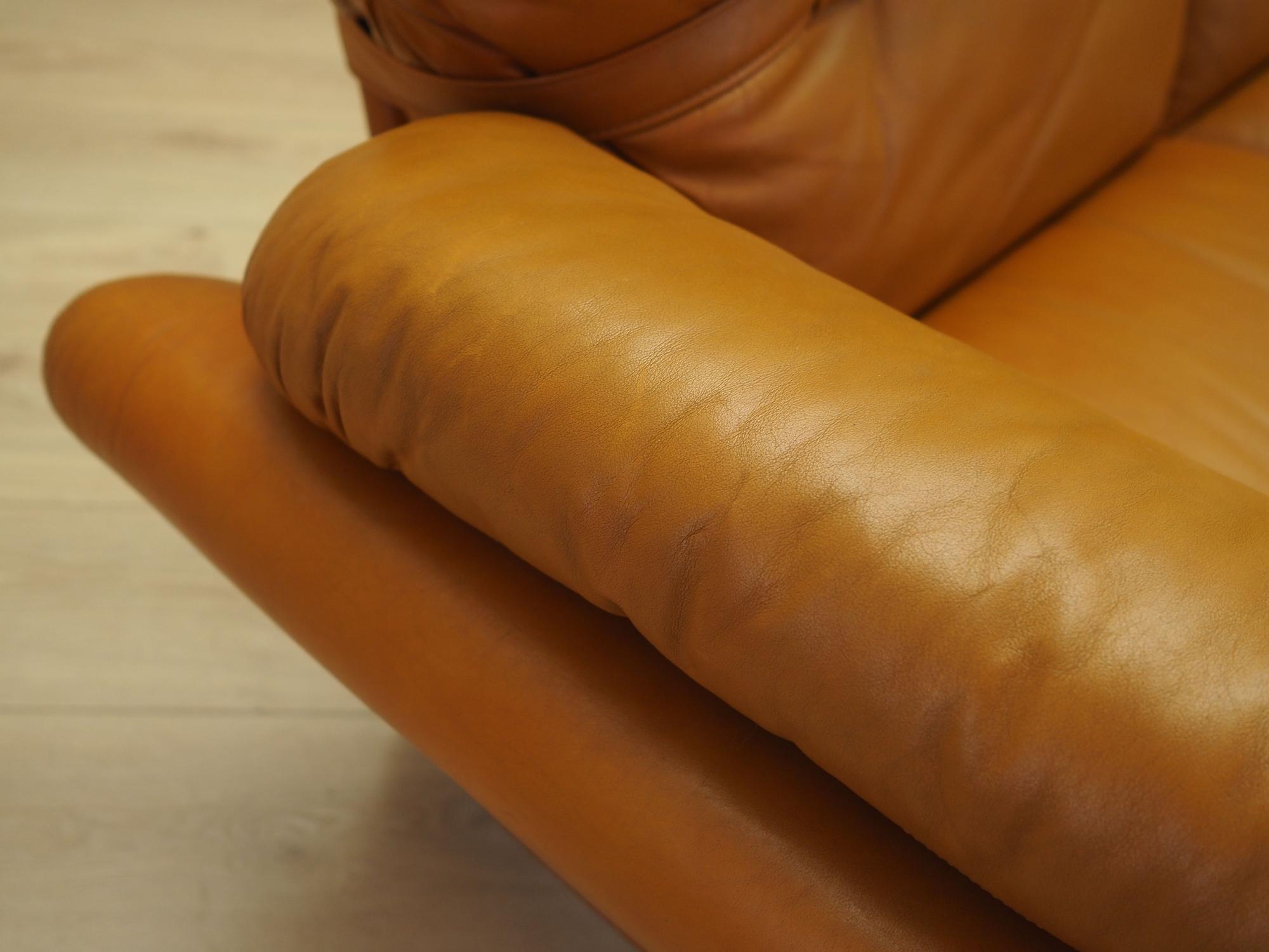 Sofa Leather Brown 1960s 9