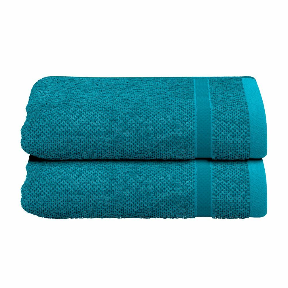 2-tgl. Gästehandtuch-Set Frottier Türkis Öko-Tex Standard 0