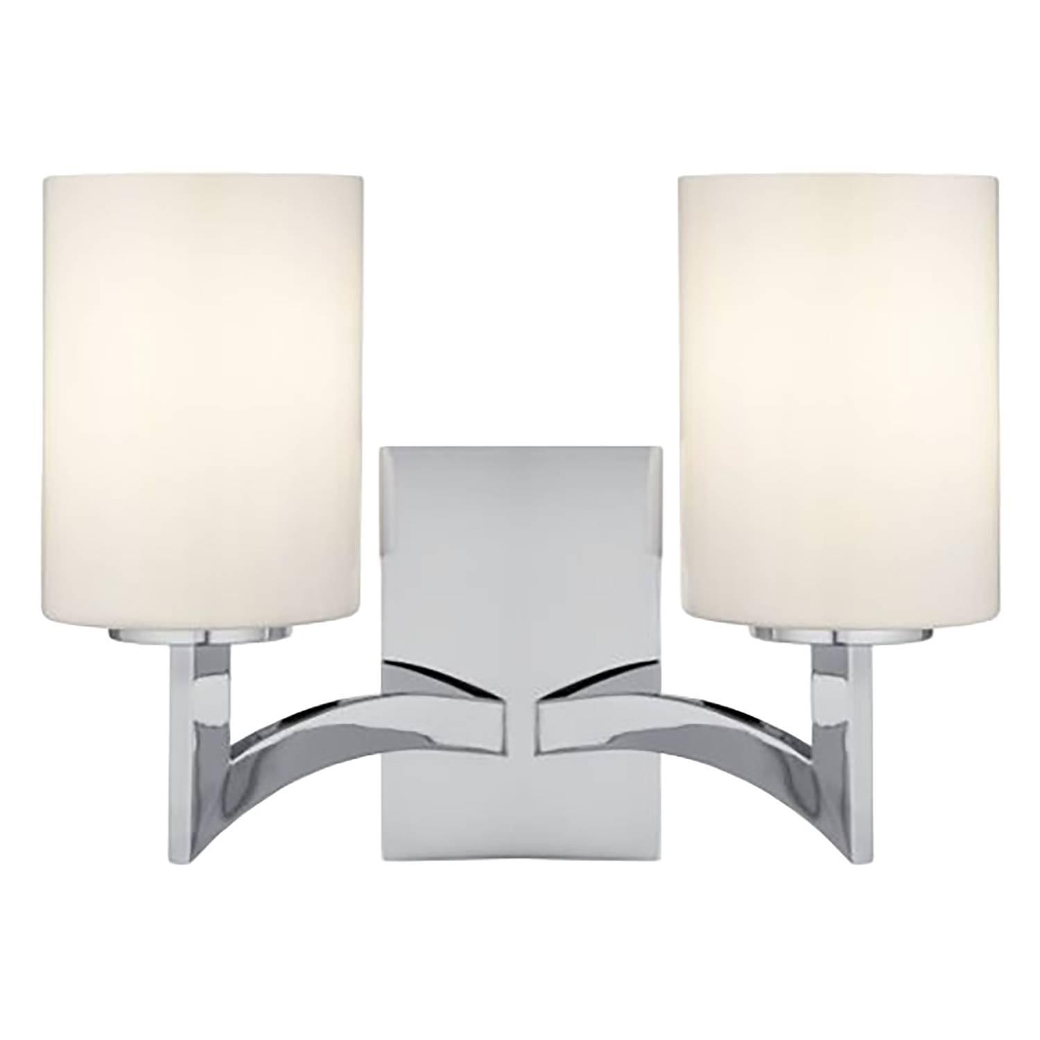 2-Light Gina Wall Lamp Frosted Glass Steel  0
