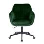 Bürostuhl Drehbar Samt Grün Schwarz 1
