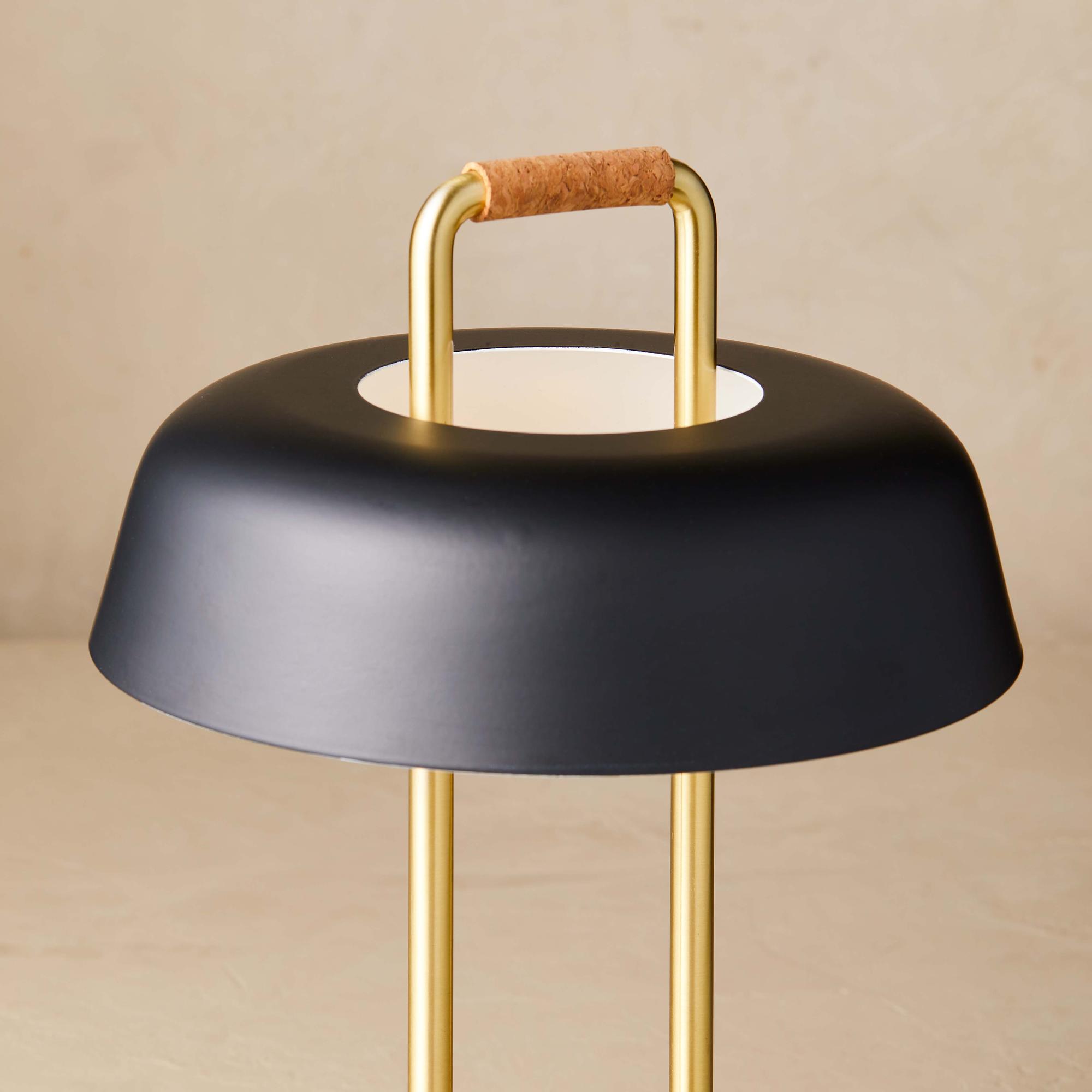 Lampada da casa portatile con attacco mini-USB ottone nero 2