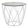 Allure Tempered Glass und Chrome Sechseck Beistelltisch
 3