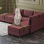 Fly Corner Sofa Right with 2 Ottomans Red 1