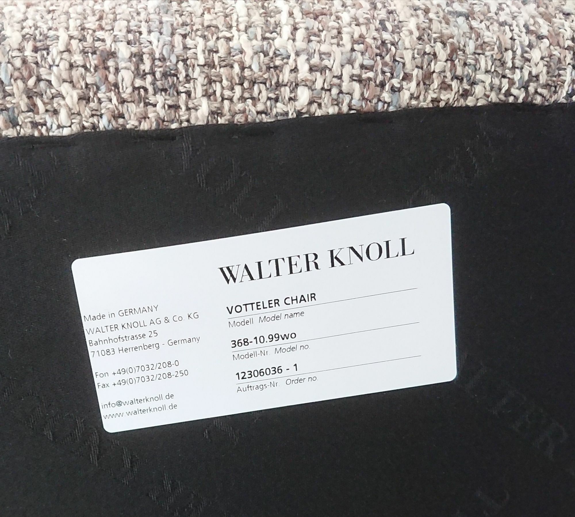 Votteler 368 Sessel inkl. Hocker Textil Metall Holz Grau 6