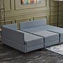 Fly Ecksofa Links mit 2 Hockern Blau 2