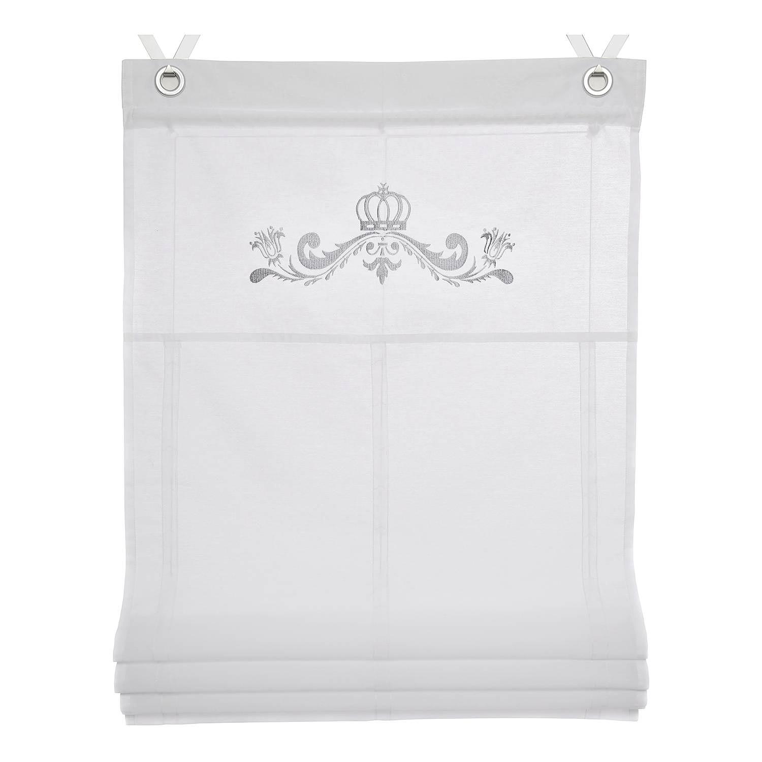 Raffrollo Kessy III Webstoff Weiß 80 x 140 cm 0