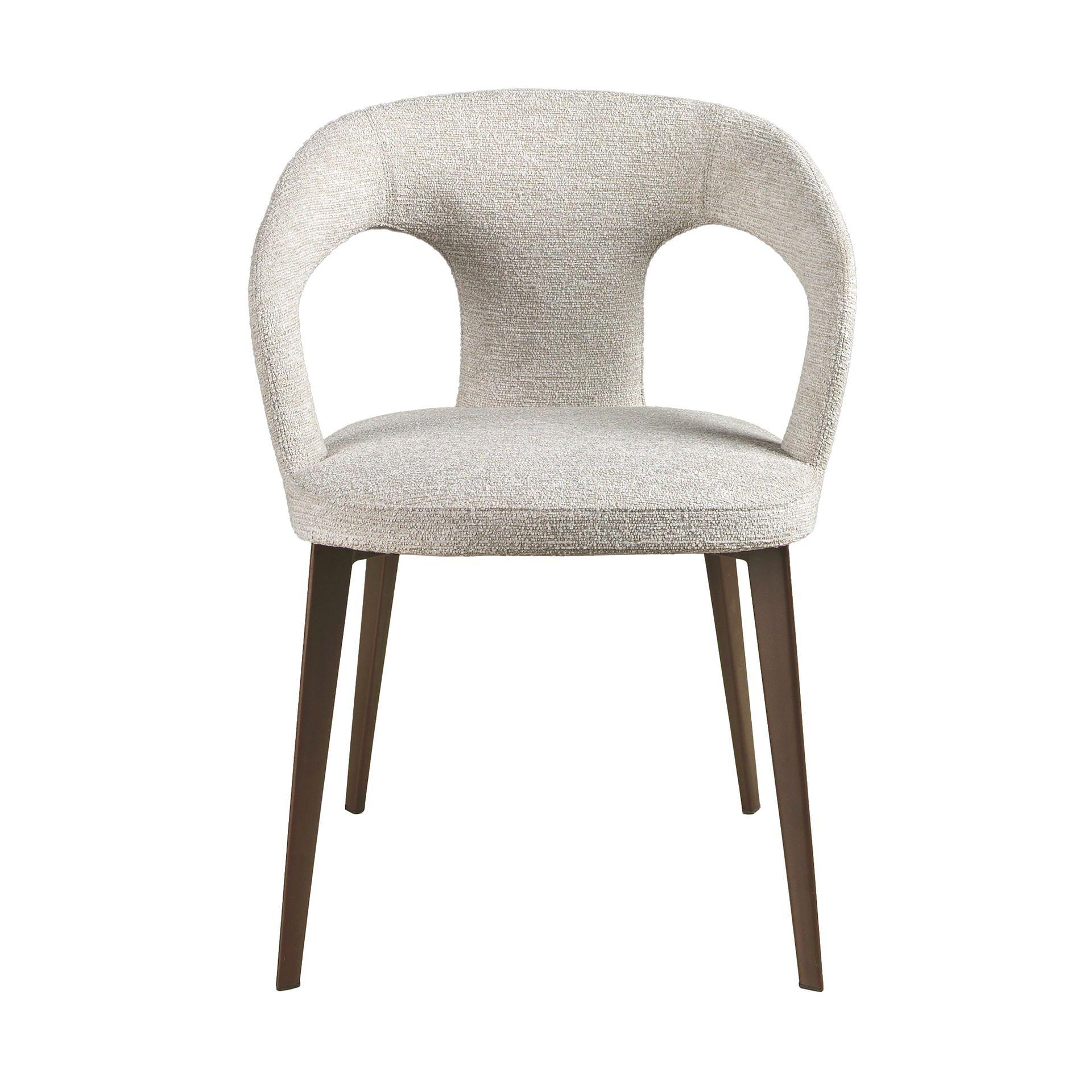 Dining chair textile white 1