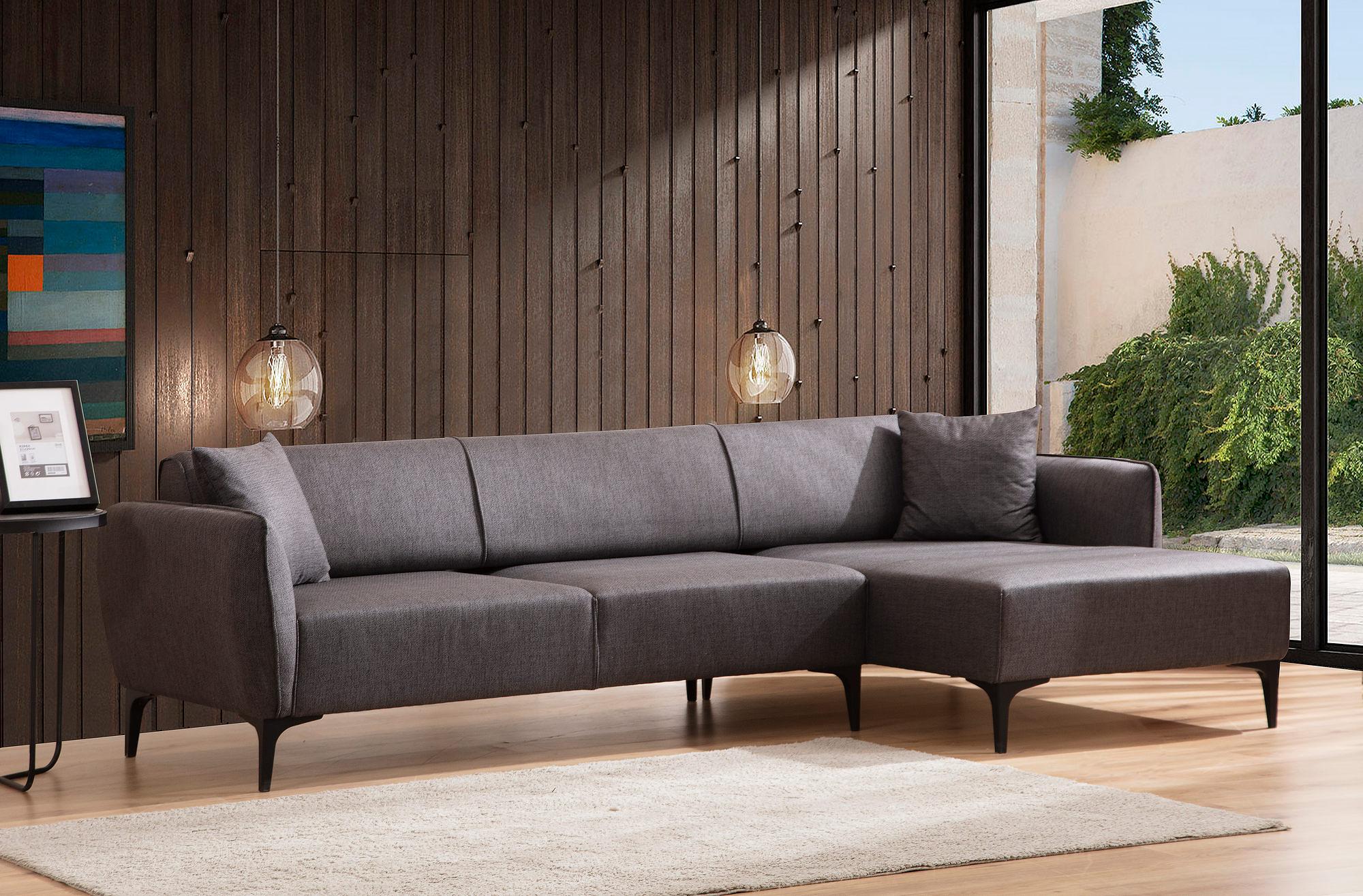 Belissimo Corner Sofa Right Dark Grey 1