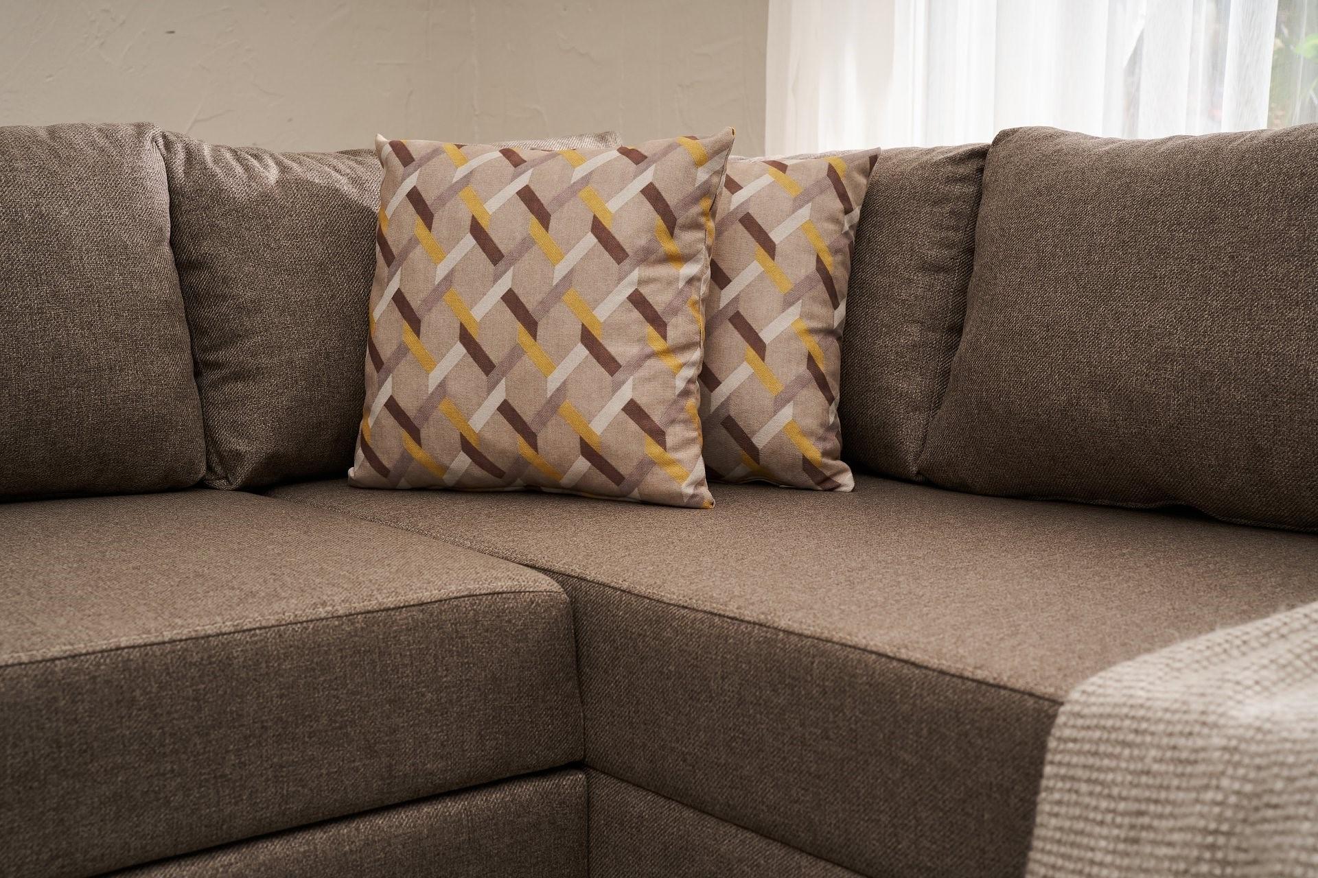 Aly Schlafsofa Récamiere Links Baumwolle Braun 3