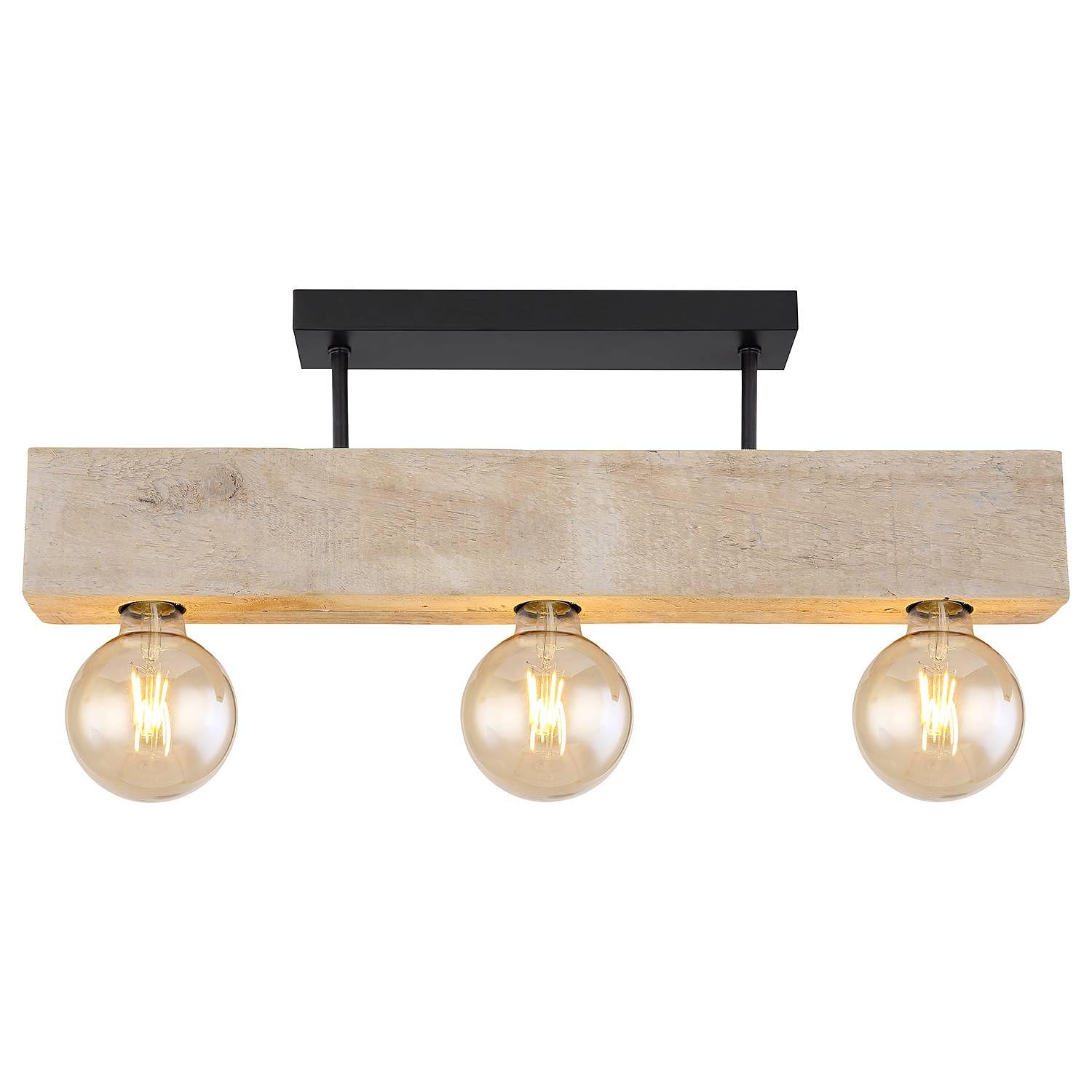 Adalie I Ceiling Light 3-bulb Solid Wood Iron 4