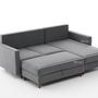 Eva Sofa Récamiere Rechts mit Hocker Grau 7