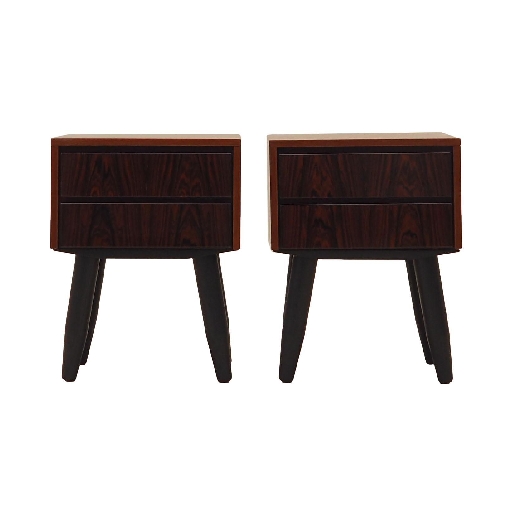 Nachttisch-Set 2-teilig Palisanderholz 1970er Jahre 0