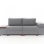 Perenna Sofa 3-Sitzer Leinen Grau 6