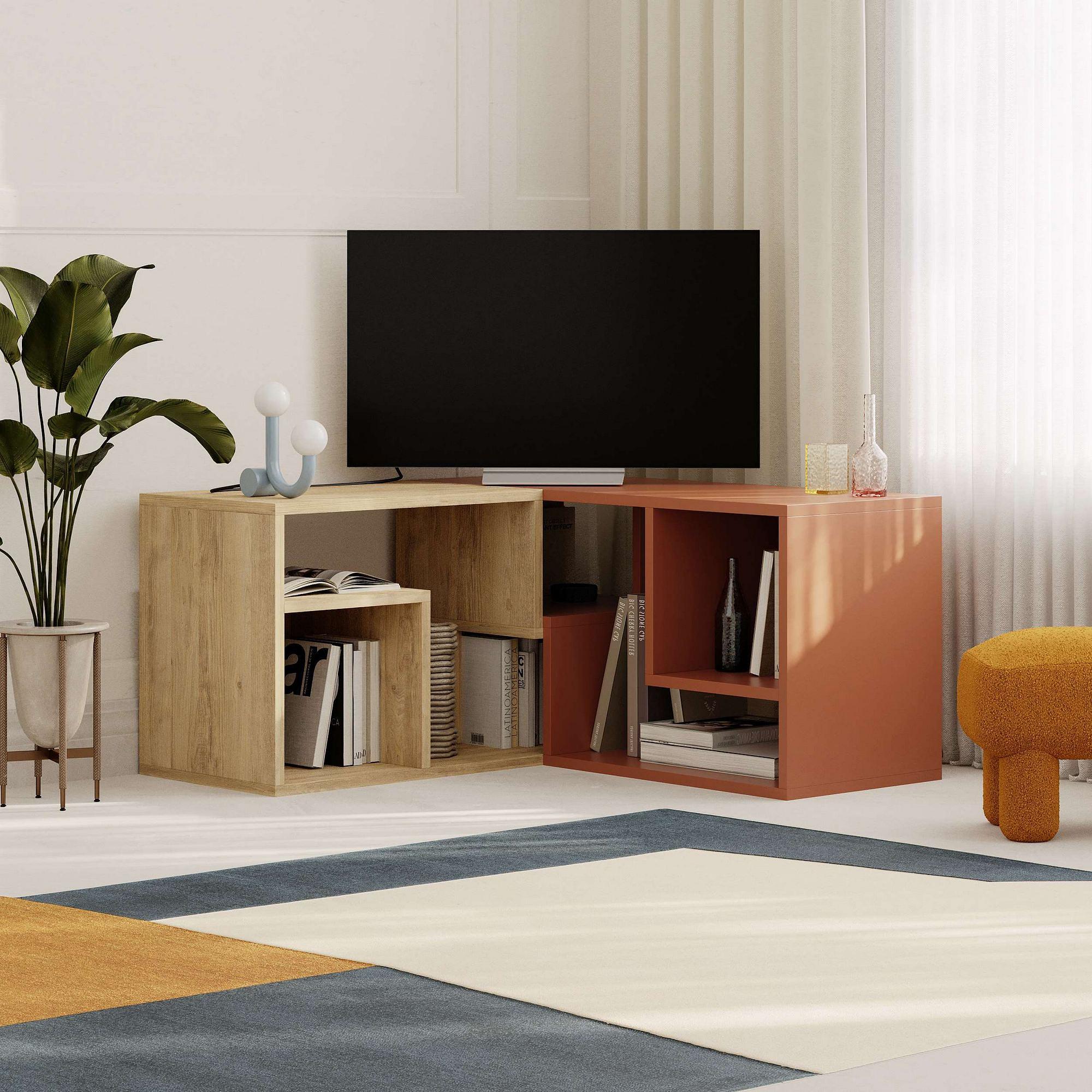 Glis lowboard wood veneer Sapphire cinnamon 2