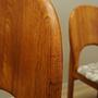 Teak wood chairs set of 4 Light brown 1960s 13