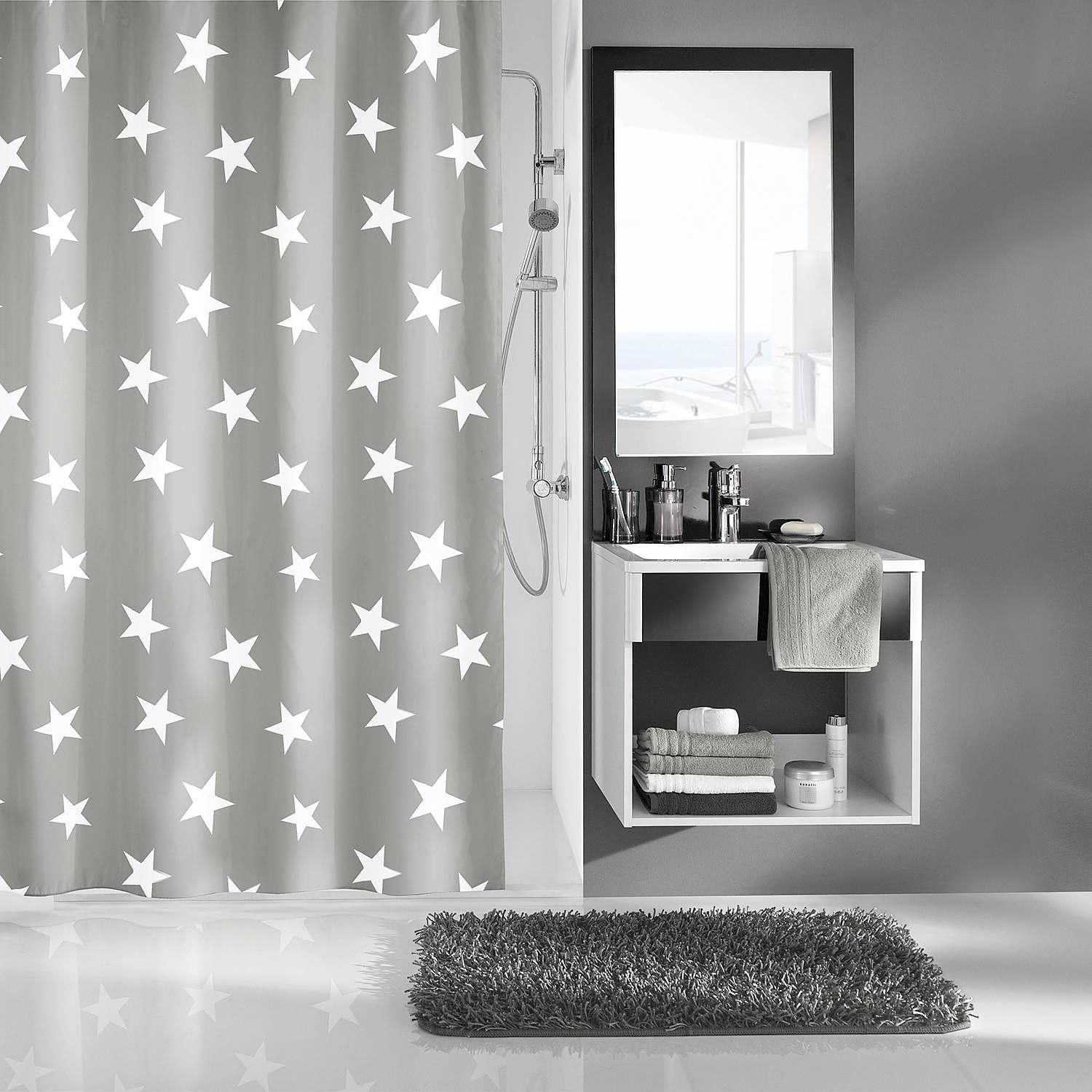 Duschvorhang Nova Polyester Platin 240 x 180 cm 2