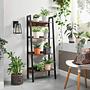 Leesville V Shelf Engineered Wood Brown Black 2