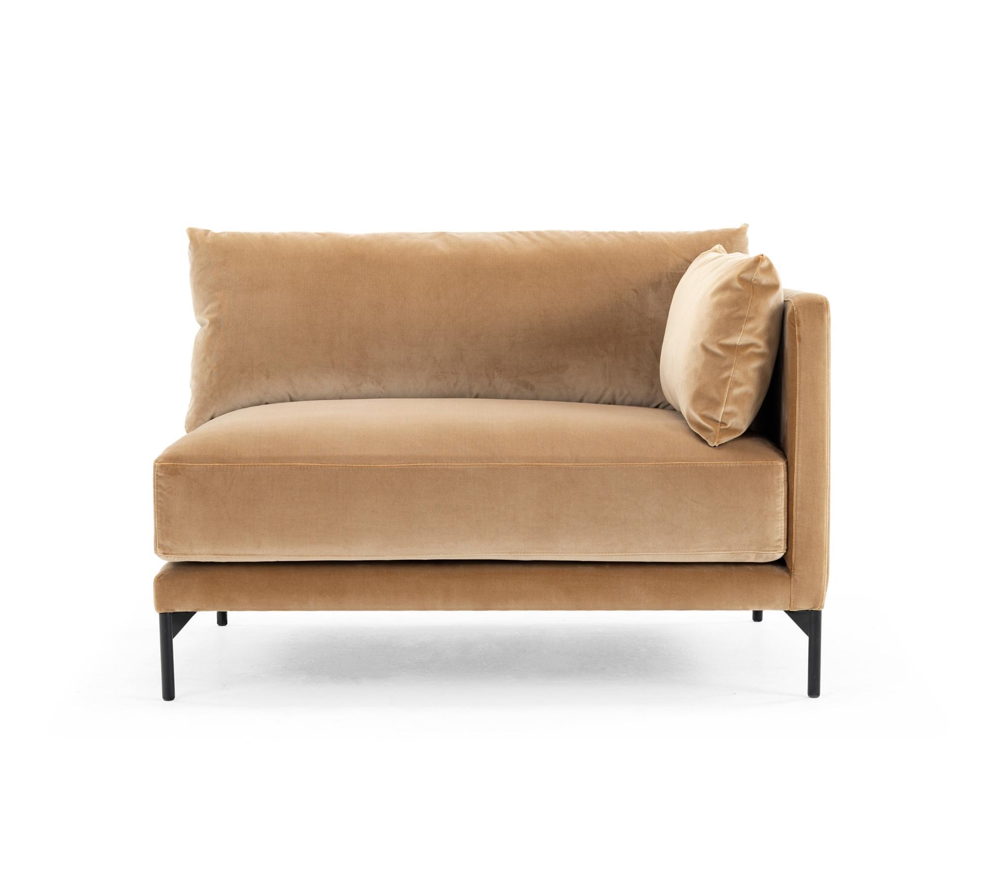 Vincent Modulo 1 Posto Destro Velluto Opaco Beige 1