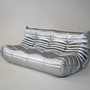 Togo Sofa 3-Sitzer Kunstleder Space Grau 0