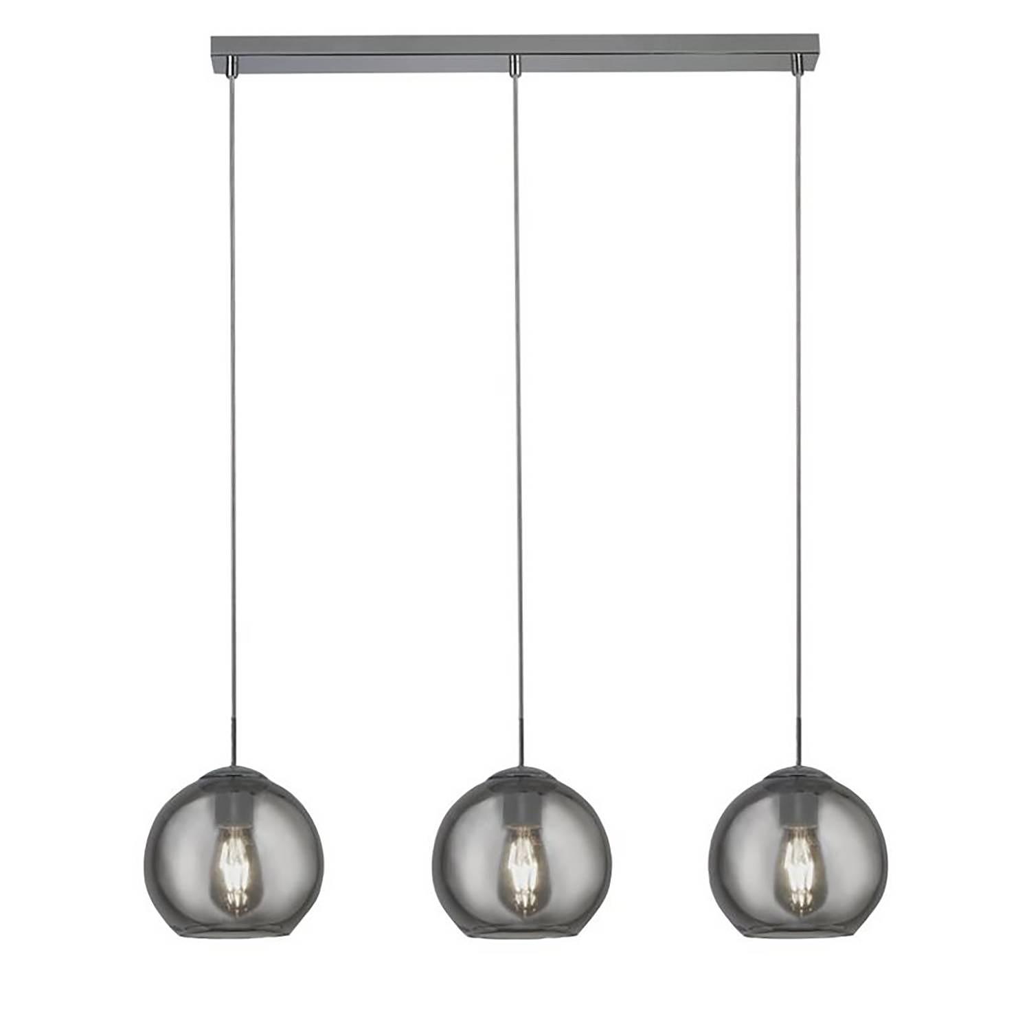 Pendelleuchte Pendants Rauchglas Stahl Grau 1