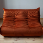 Togo Sofa 2-seater velvet amber-orange 1