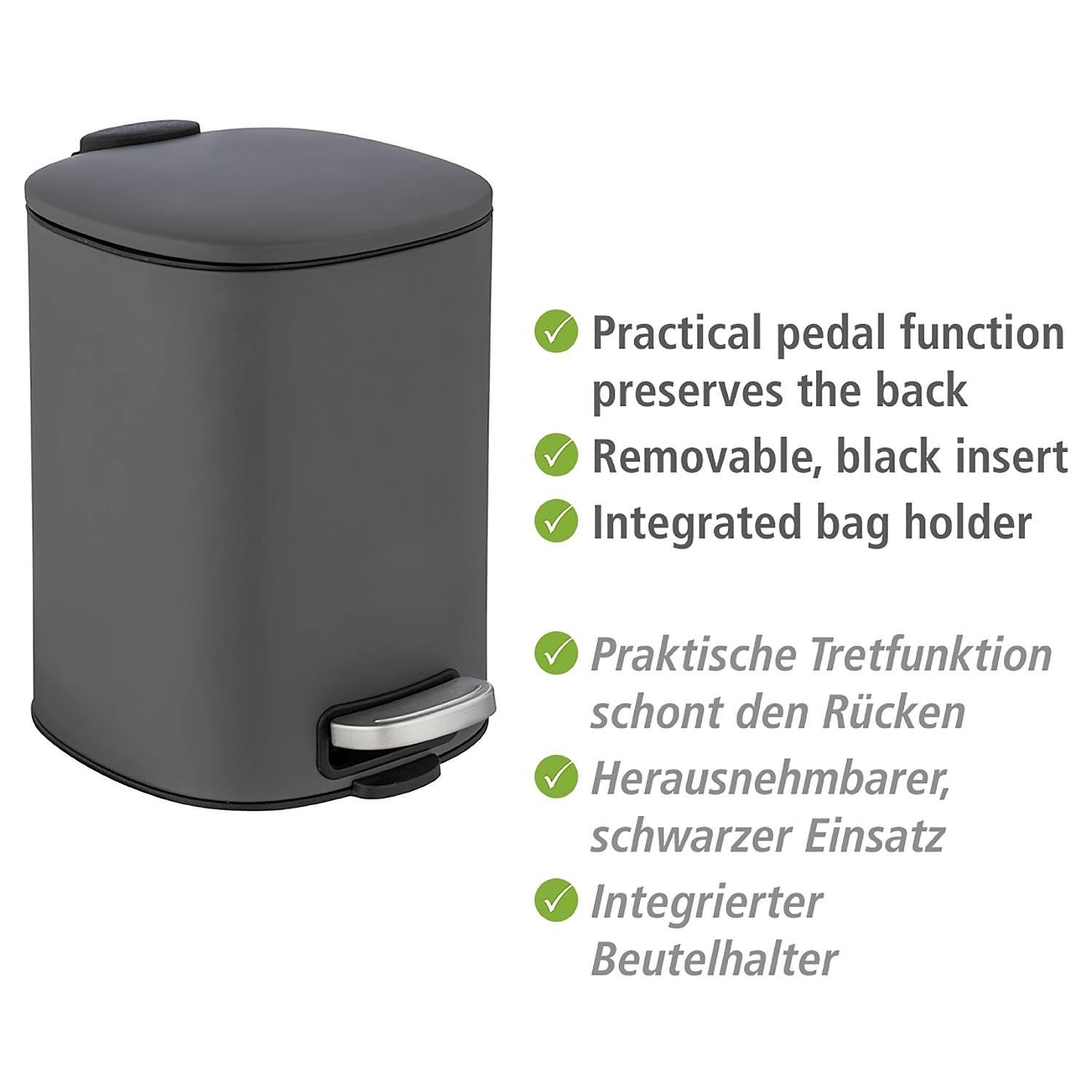 Treteimer Alassio Stahl Schwarz 2