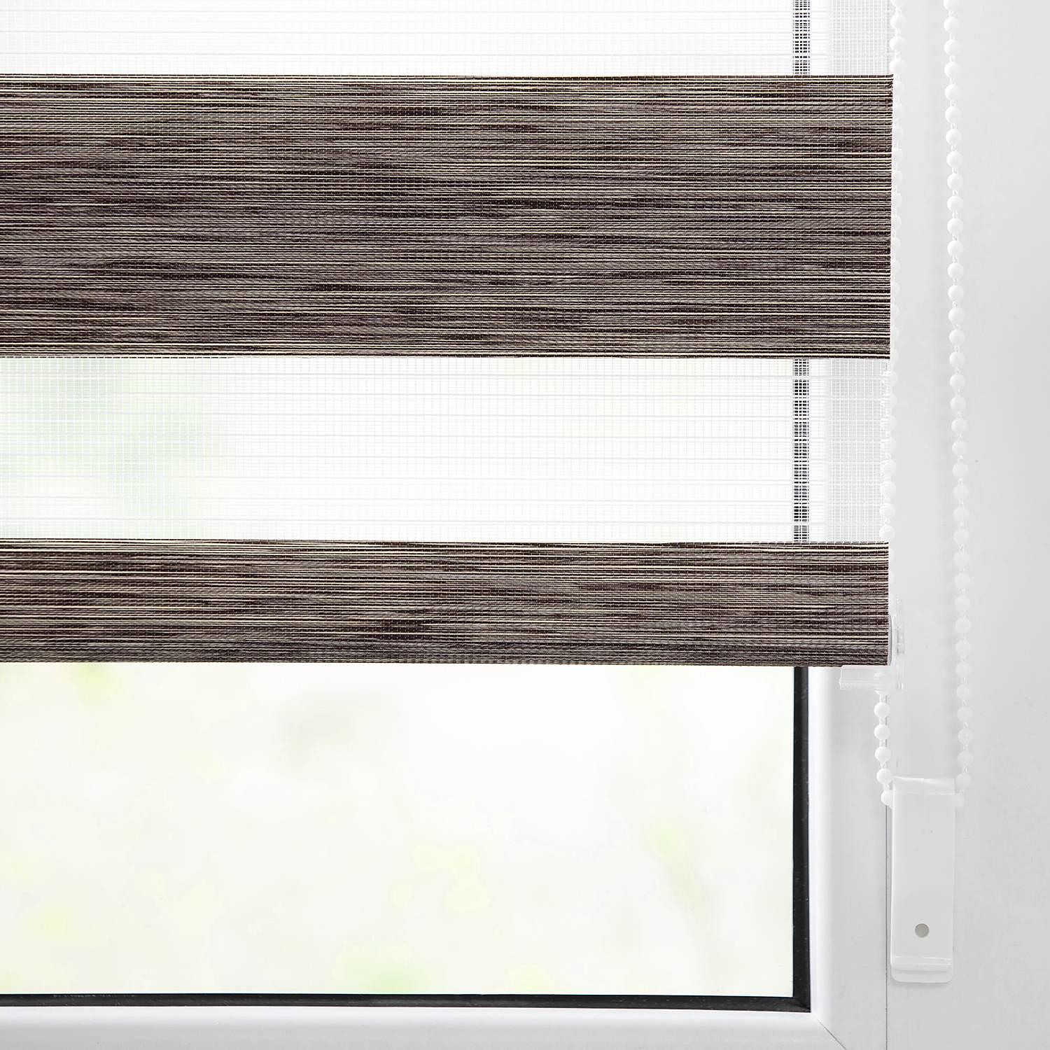 Klemmfix Duo Rollo meliert Polyester Hellbraun 80 x 220 cm 2