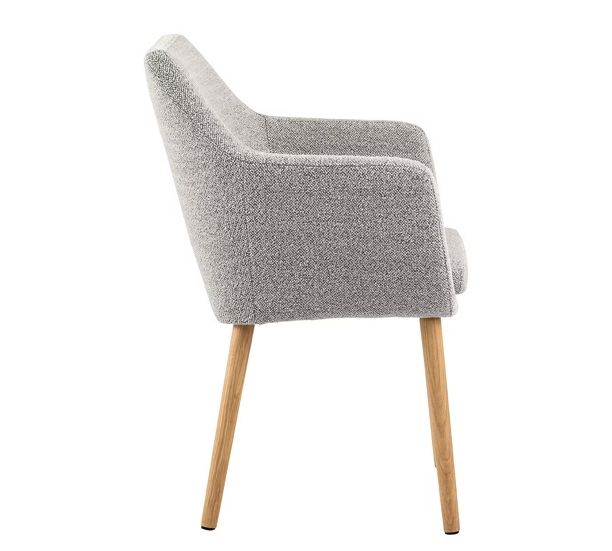 Stuhl Bouclé Holz Grau 7