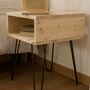 Hairpin Nachttisch Holz Metall Kiefer 2