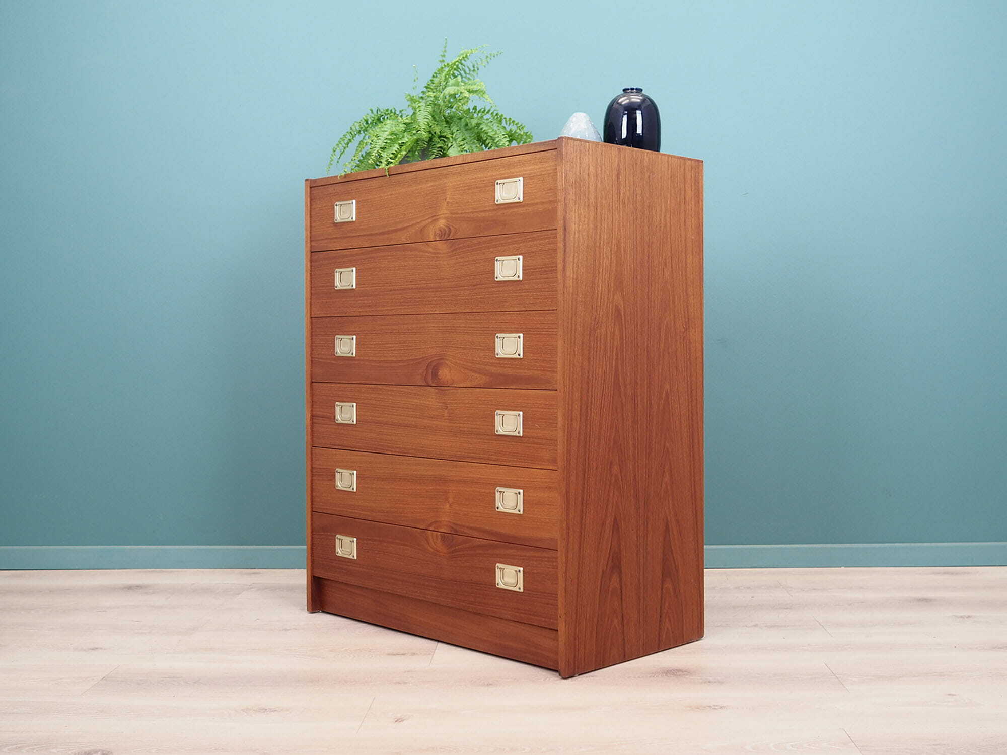 Vintage chest of drawers cherry wood brown 1970s 2