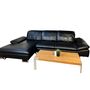 Sofa Chaise Lounge Left Leather Black 0
