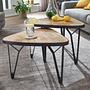 2x Couchtisch Malchow Mangoholz Massiv Eisen 2