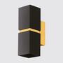 LED wall lamp Passa II Steel 2-flame Black / Gold 0