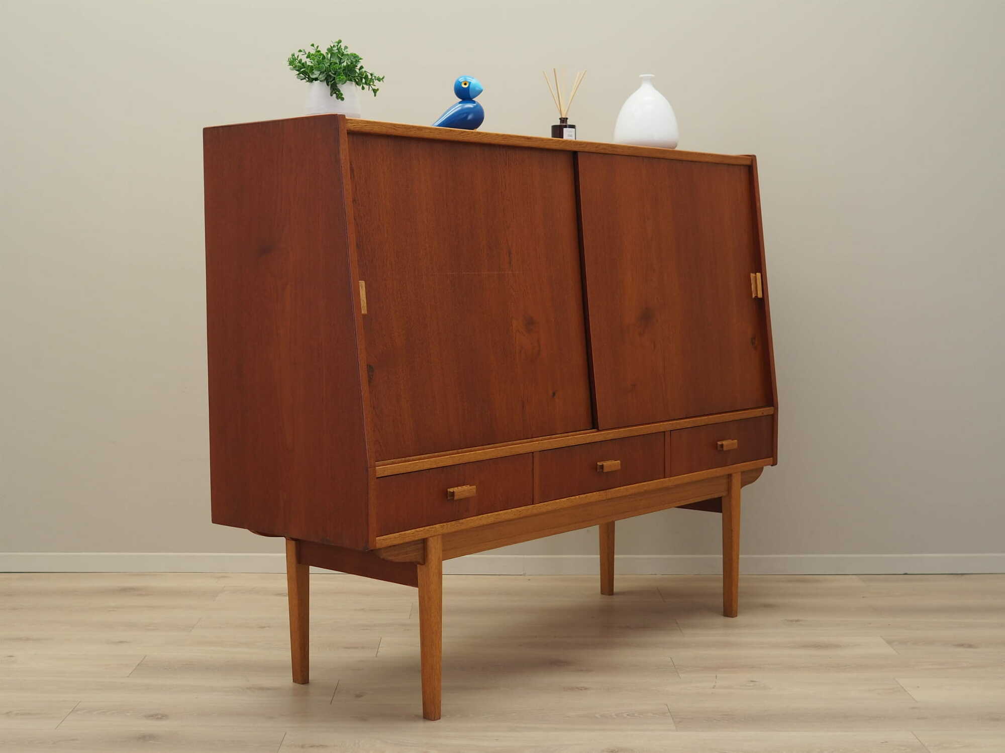 Vintage Highboard Teakholz Braun 1960er Jahre 5