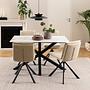 Polsterstuhl Gulstav Strukturstoff Stahl Beige 2