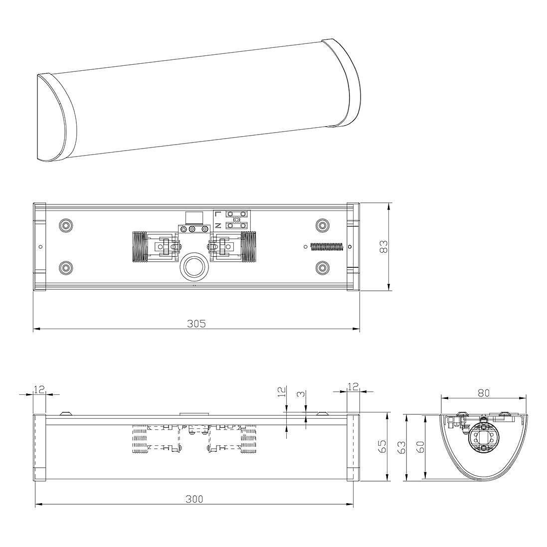 Xavi Wall Lamp Frosted Glass Chrome 2-bulb 3