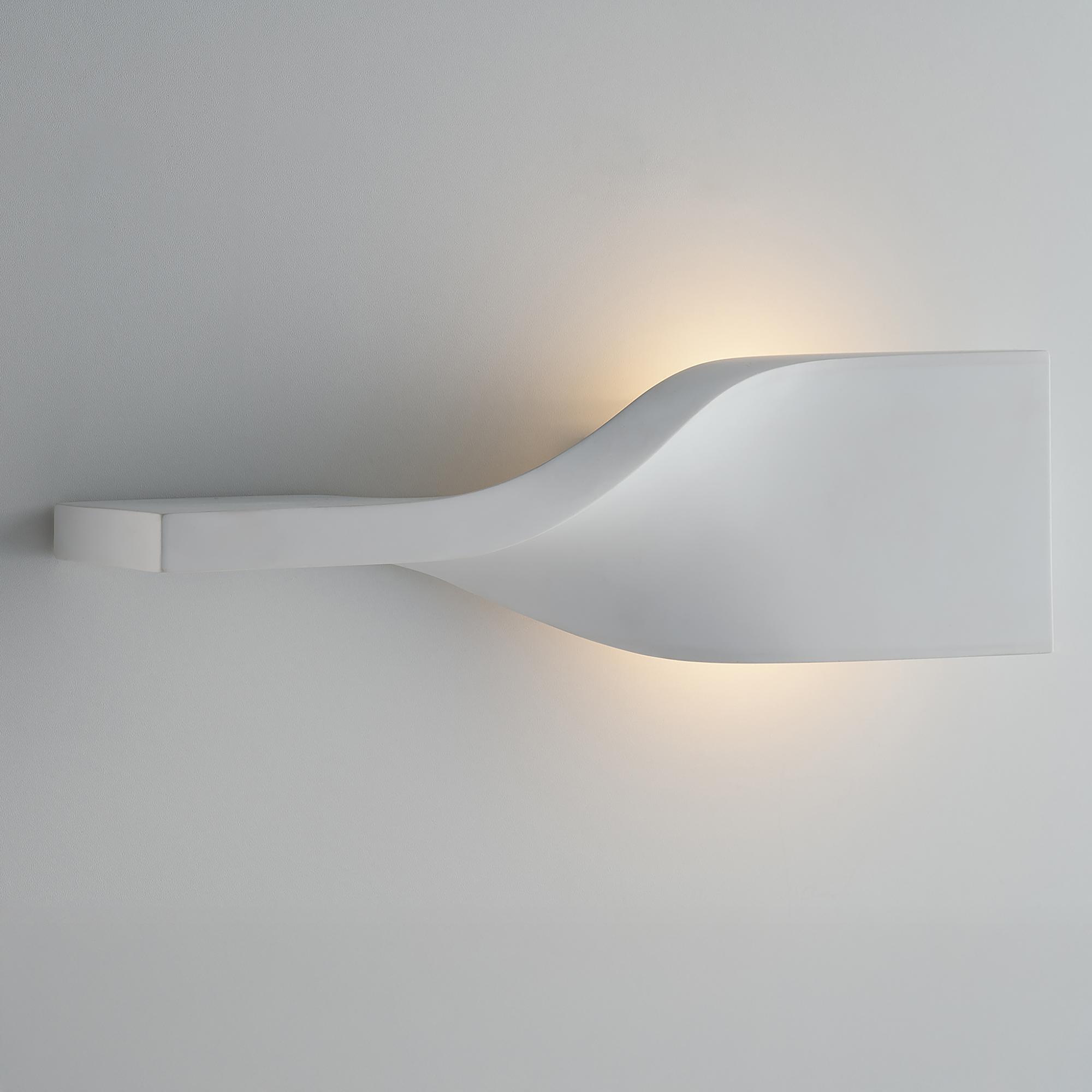 Piroette Wandleuchte 1-Flammig Gips Weiß 0