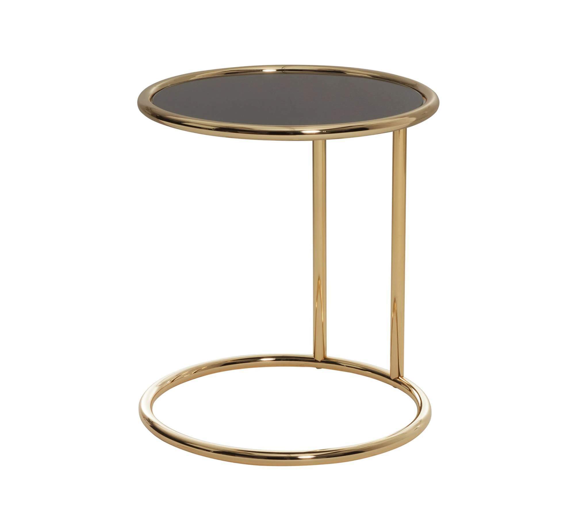 Beistelltisch Glas Metall Schwarz Gold 0