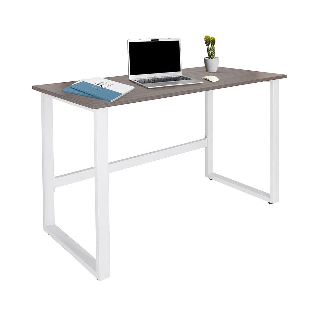 Workspace Light I Scrivania Legno Acciaio Grigio Bianco 1